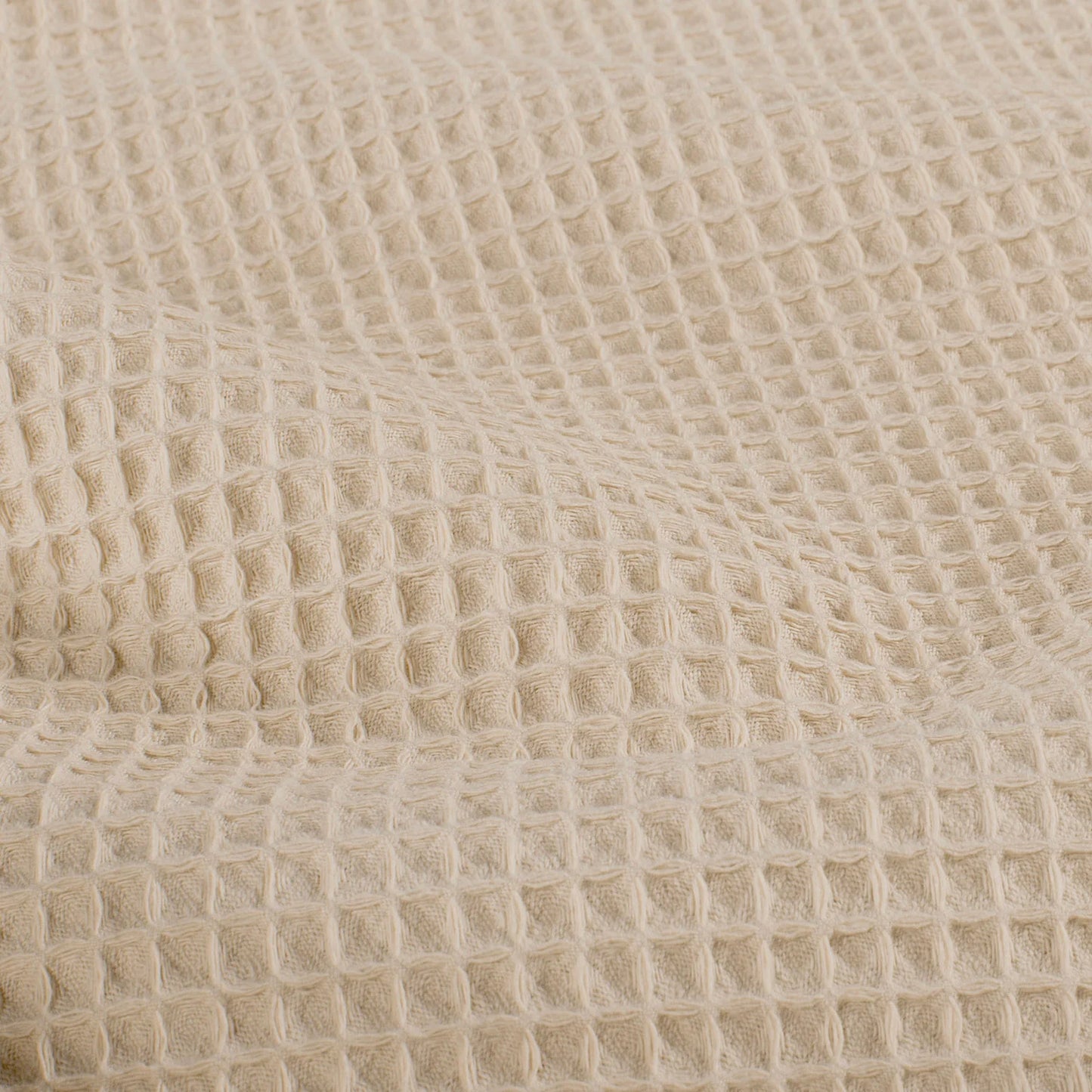 Stof wafel piqué ivoor per meter