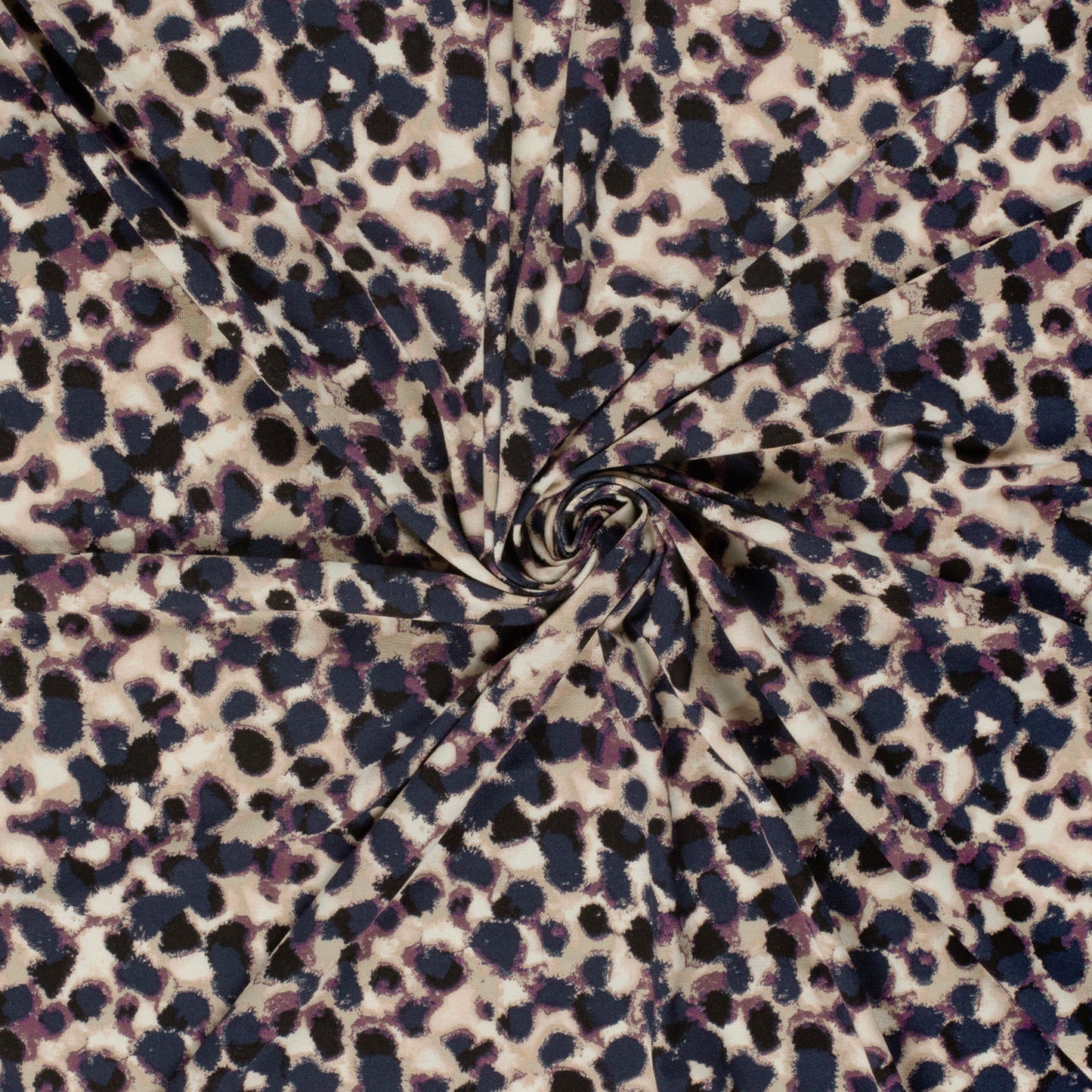 Stof viscose bedrukt aubergine per meter