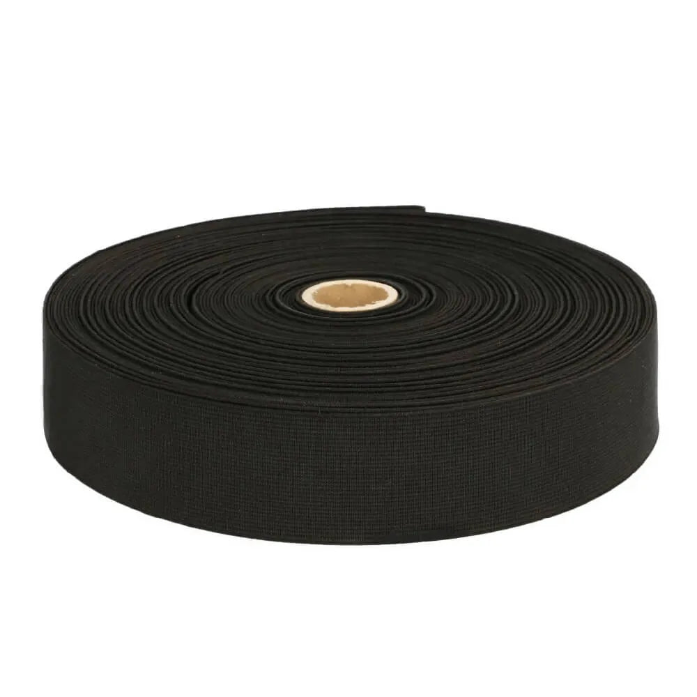 Stevig elastiek wit/zwart per meter
