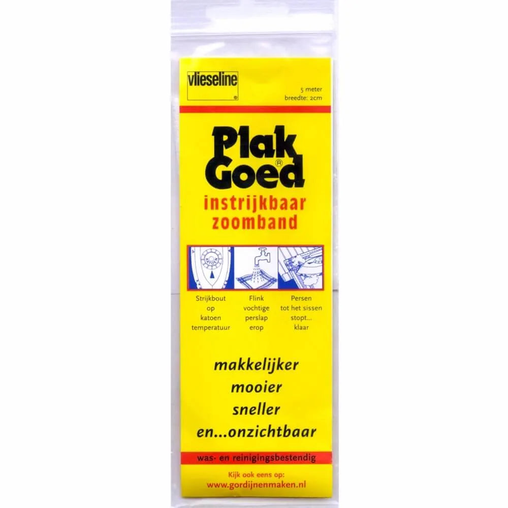 Vlieseline Plakgoed instrijkbaar zoomband 20mm wit - 5m