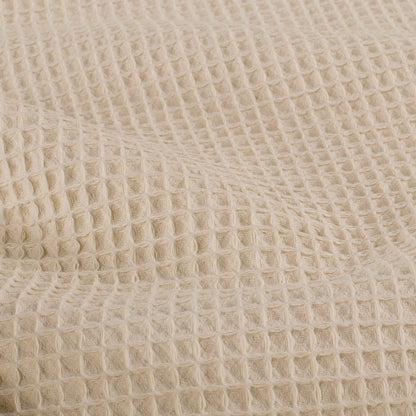 Stof wafel piqué ivoor per meter