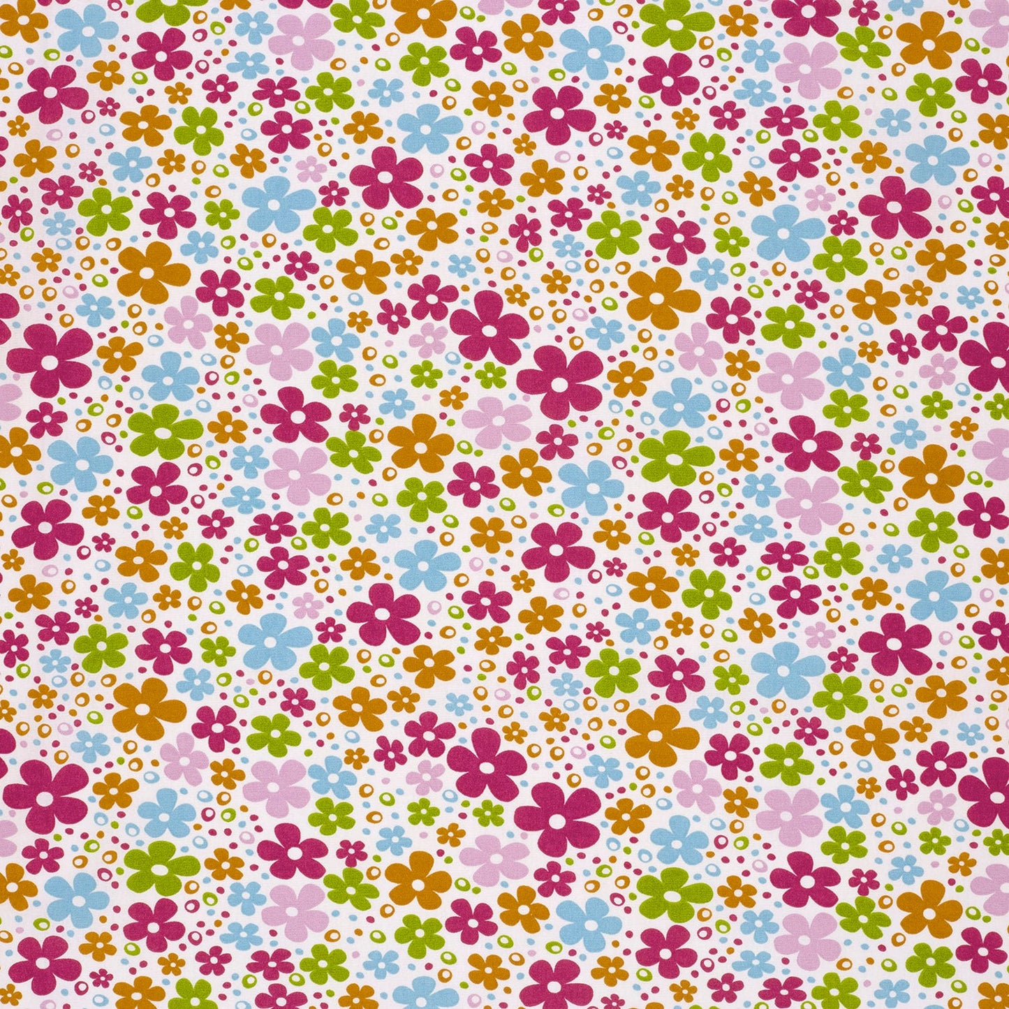 Stof poplin katoen met bloemen per halve meter