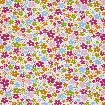 Stof poplin katoen met bloemen per halve meter