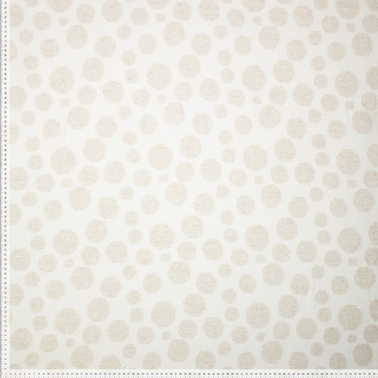 Stof viscose met linnen jacguard bol motief per meter