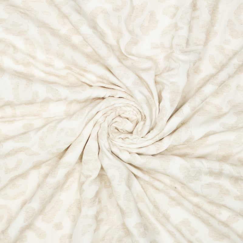 Stof viscose met linnen jacguard motief per halve meter