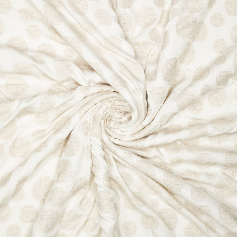 Stof viscose met linnen jacguard bol motief per halve meter