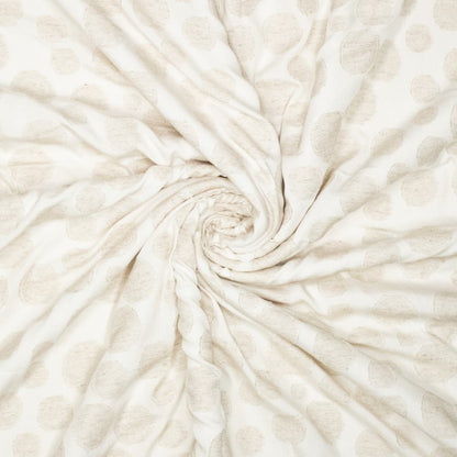 Stof viscose met linnen jacguard bol motief per halve meter