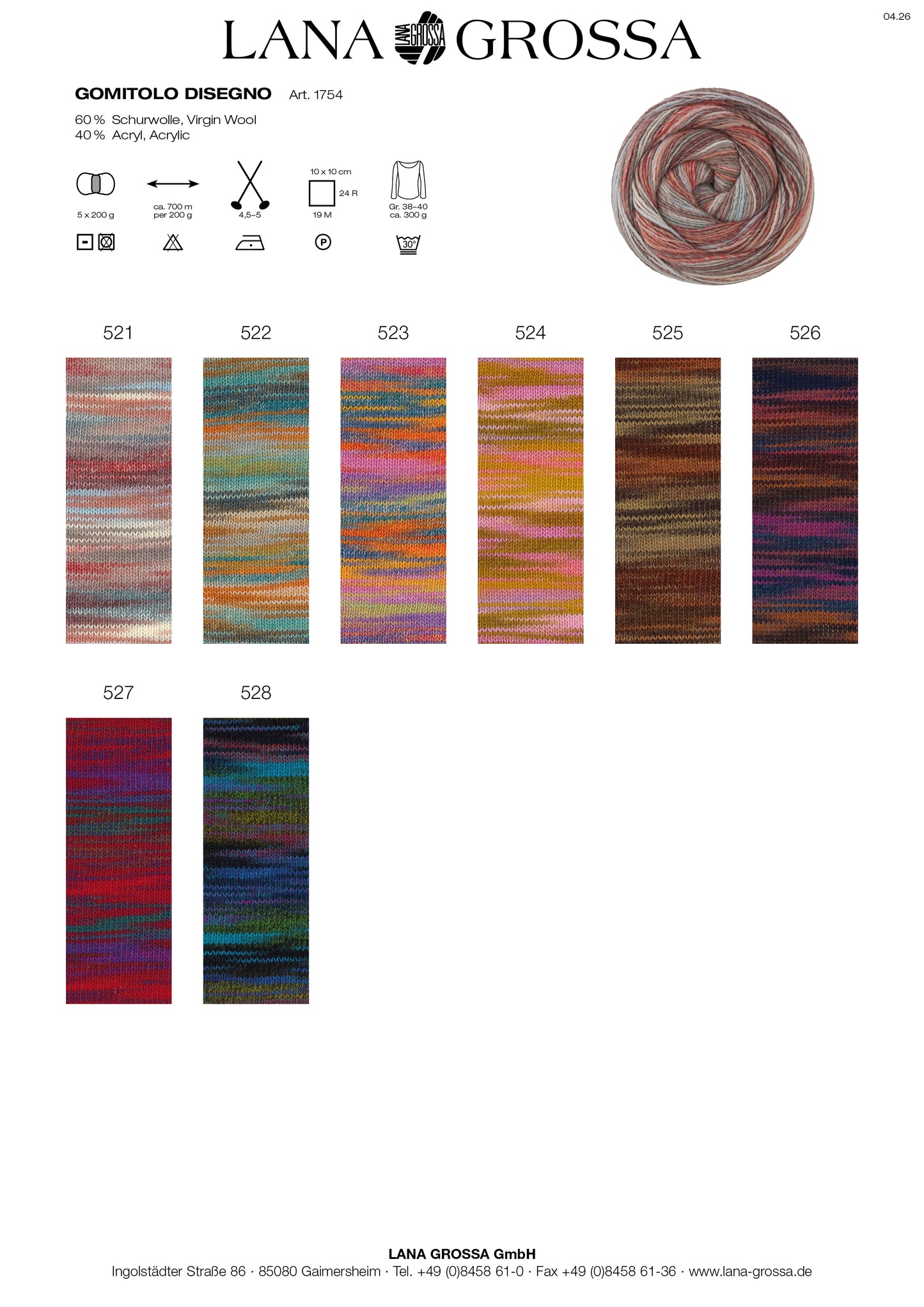 Lana Grossa - Gomitolo Disegno 200gram diverse kleuren