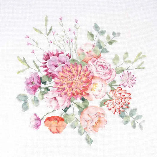 DMC Kruissteek kit vintage bloemen 28,5x28,2cm