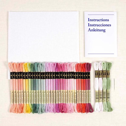 DMC Kruissteek kit vintage bloemen 28,5x28,2cm